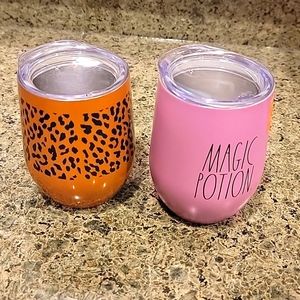 Set of 2 Stainless Steel Wine Glasses includes Rae Dunn Wine Tumbler